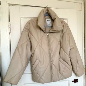 Abercrombie & Fitch Vegan Leather Oversize Coat